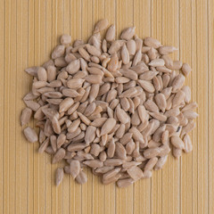 Circle of shelled sunflower seeds