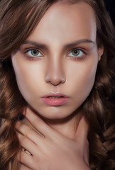 Fototapeta premium Studio Close Up Portrait of Young Woman