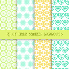 Set of seamless backgrounds vector