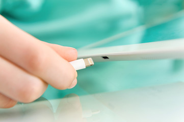 Charging of tablet pc.