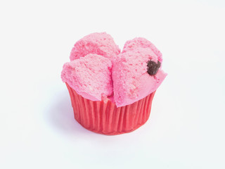 Pink Chinese steamed cup cake