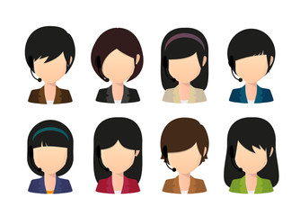 Female asian faceless avatar wearing head set