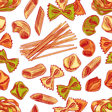 seamless background with pasta