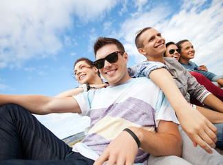 group of teenagers hanging out