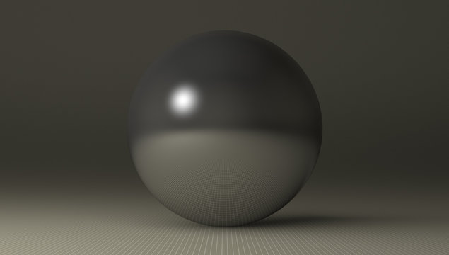 Steel glossy sphere