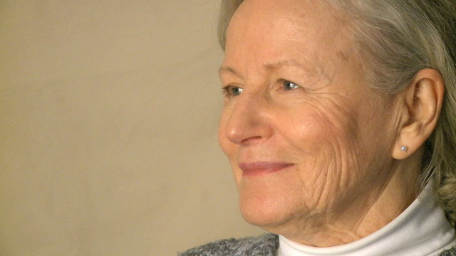 Close up shot of a female in her 70