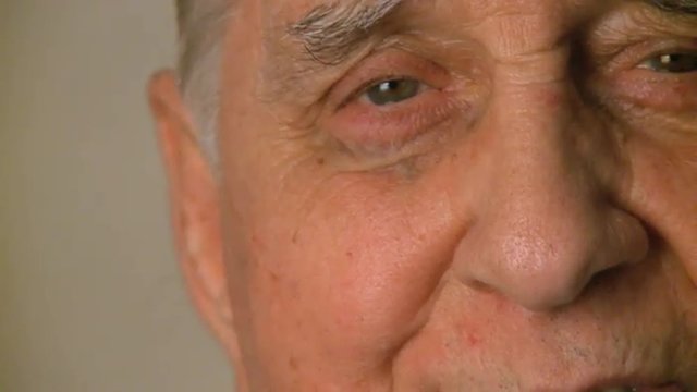 Close up shot of a male in his 70