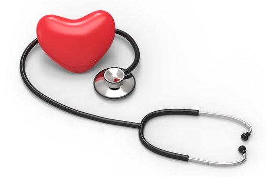 Stethoscope and Heart  on a white background
