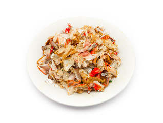 Remain Pieces of Broken Crab Shell on Plate