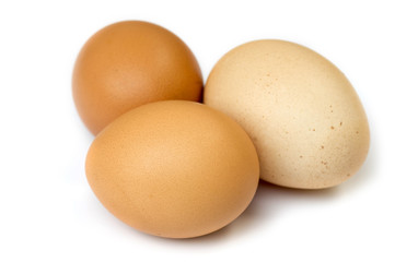 three eggs isolated