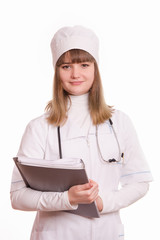 Medical Officer in the form of working with documents in hand