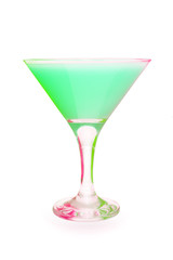 Cocktail in glass on white background isolated.