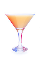 Cocktail in glass on white background isolated.