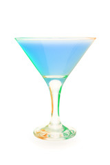 Cocktail in glass on white background isolated.