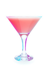 Cocktail in glass on white background isolated.