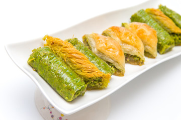 Türkische Baklava mit Tee