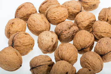 walnuts heap isolated on  white background