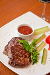 beef meat and wine