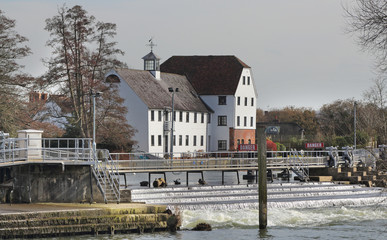 Mill and Weir on the River Thames