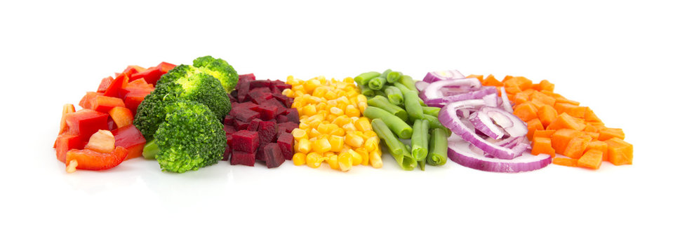 Line of different vegetables