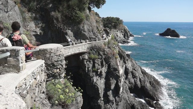 Scenes of the Italian coastal town Monterosso.