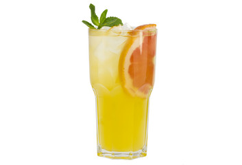 alcoholic cocktail in a glass glass on a white background
