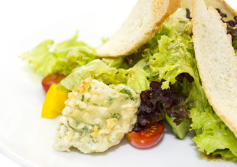 vegetable salad and cheese