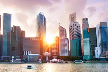 Fotobehang Skyline van de binnenstad van Singapore © joyt