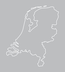 abstract outline of Netherlands map