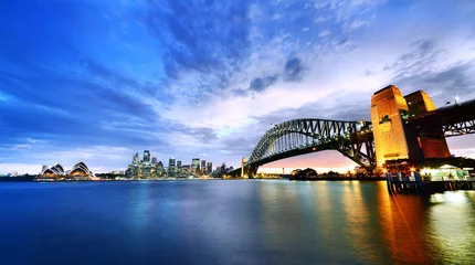 Foto op Plexiglas Sydney Harbor Panorama at twilight © Javen