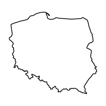 Fototapeta czarny streszczenie kontur mapy Polski