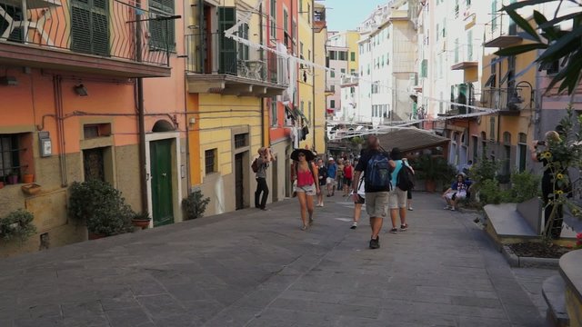 Scenes of the Italian coastal town Riomaggiore.