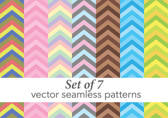 Set of zig zag seamless vector pattern