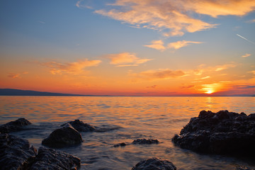 Fototapeta na wymiar Sunset on adriatic sea