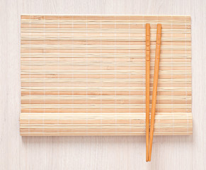 bamboo napkin and chopsticks for sushi