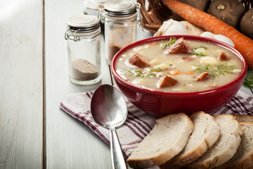 Sour soup made of rye flour