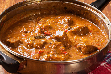 Beef stew in a pan