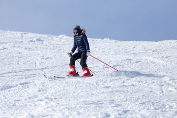 Fototapeta na wymiar skier skiing