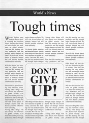 Tough times, don't give up