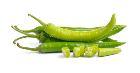 Green peppers isolated on white background