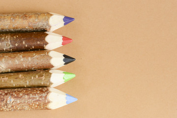 Obraz premium Multicolored pencils for drawing on background