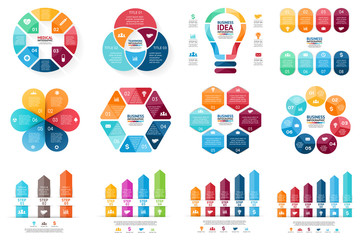 Vector infographic set. Template for cycle diagram, graph
