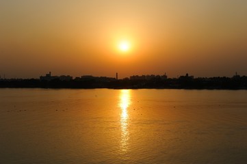 Sonnenuntergang in Kalkutta