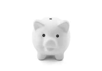 White piggy bank with clipping path