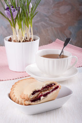 Cookies with cherry jam