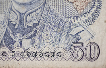the front of the banknote Thailand