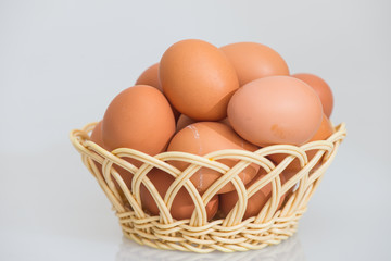 fresh egg and broken eggs isolated on white background