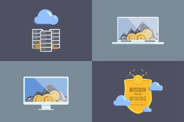 Set colored flat illustration for infographics, reports, present