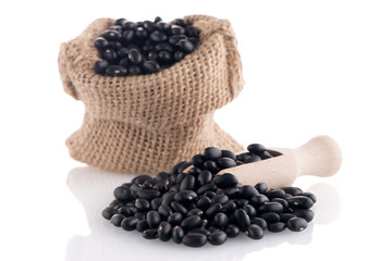 Fototapeta na wymiar Black beans bag