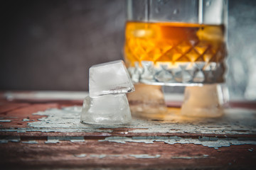 ice cubes at the grocery whiskey